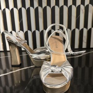 Rampage Silver and Gold Heels with Bow